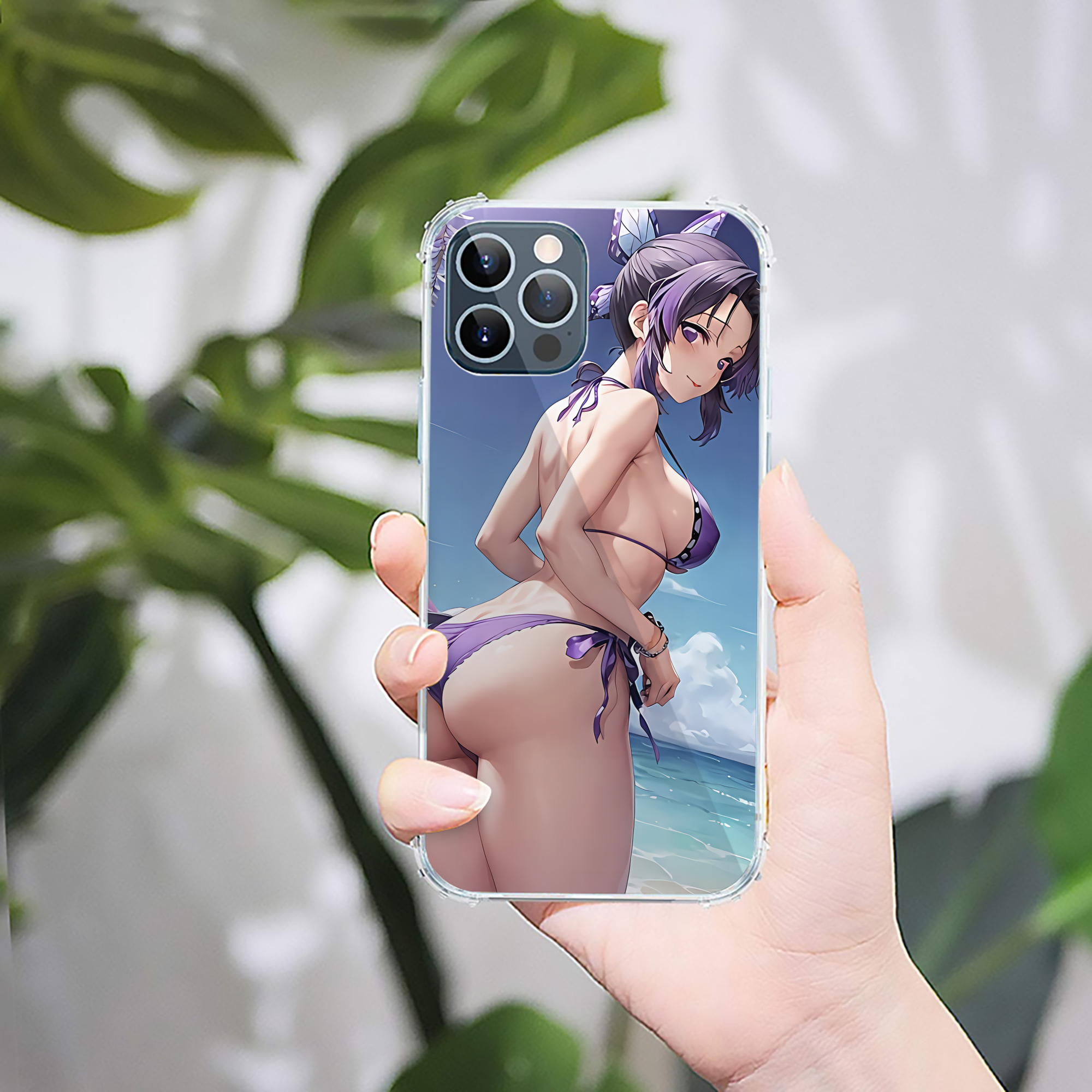（画像用） 鬼滅の刃（きめつのやいば）蟲柱-胡蝶 しのぶ／こちょう しのぶ Kochou Shinobu 【iPhone 12シリーズ対応】透明スマホケース（クリアソフトケース）